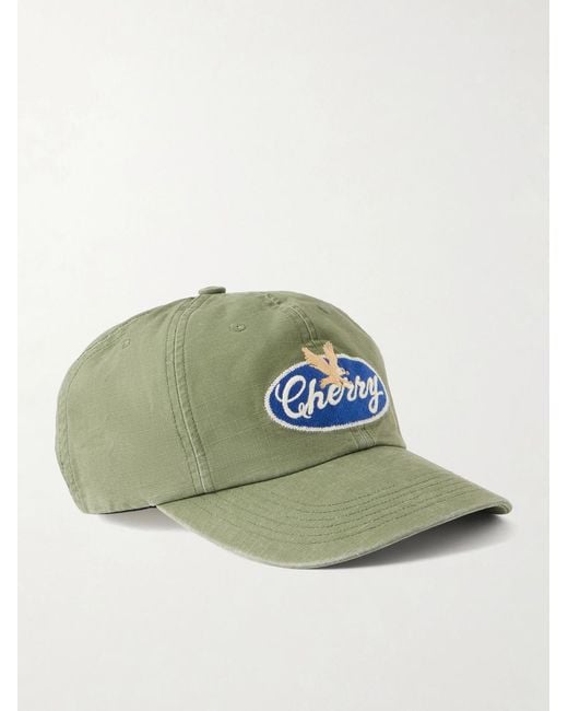 CHERRY LA Green Golden Eagle Logo-Embroidered Cap for men
