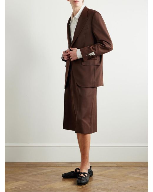 Shorts A Gamba Dritta Con Coulisse di Simone Rocha in Brown da Uomo