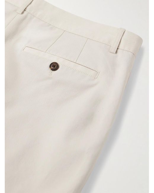 Club Monaco Natural Baxter Slim-fit Cotton-blend Twill Shorts for men