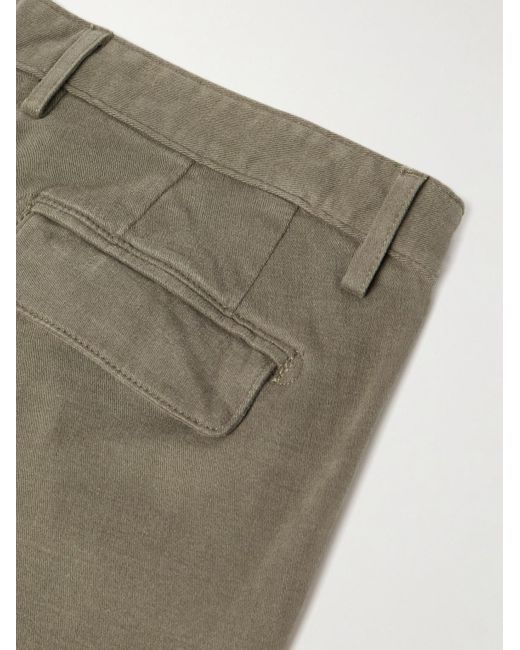 Massimo Alba Green Straight-Leg Stretch-Cotton Gabardine Trousers for men