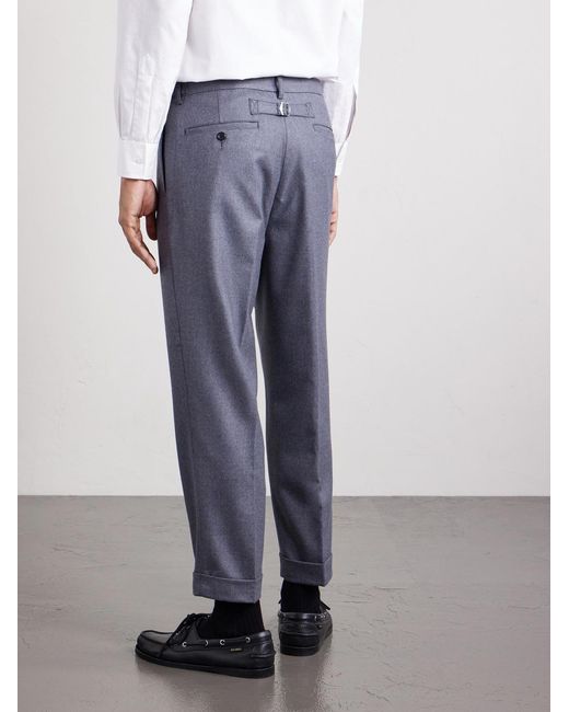 Beams Plus Gray Ivy Cropped Tapered Brushed Wool-blend Twill Suit Trousers for men