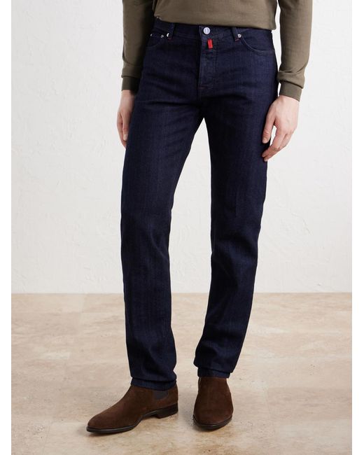 Kiton Blue Straight-Leg Jeans for men