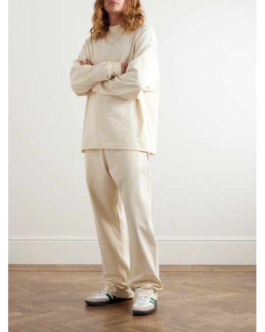 Fear Of God Natural Logo-appliquéd Cotton-jersey Pyjama Trousers for men