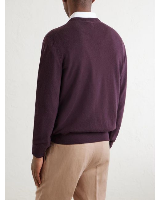 Canali Purple Cashmere Sweater for men