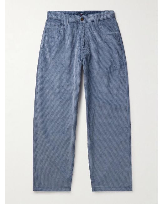 Noah NYC Blue Straight-leg Cotton-corduroy Trousers for men