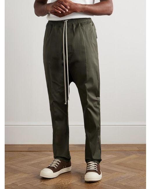 Rick Owens Schmal zulaufende Hose aus Popeline aus einer Baumwollmischung in Green für Herren