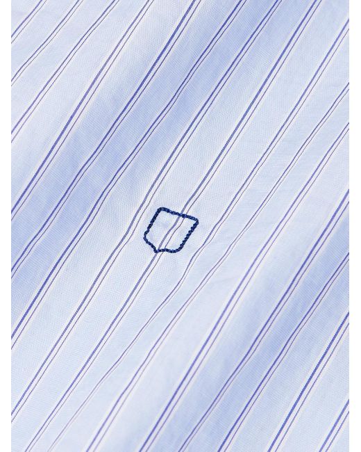 Massimo Alba Blue Genova Striped Cotton-voile Shirt for men