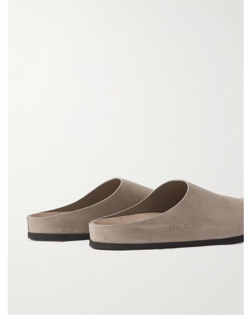 Common Projects White Logo-debossed Suede Clogs for men