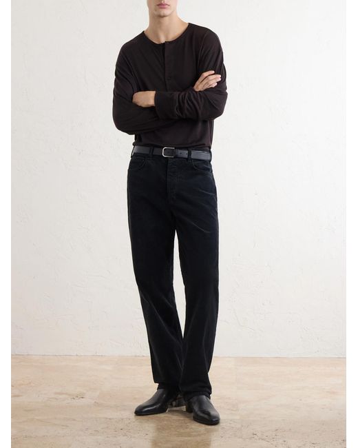 Nili Lotan Black Billie Straight-Leg Cotton-Blend Corduroy Trousers for men