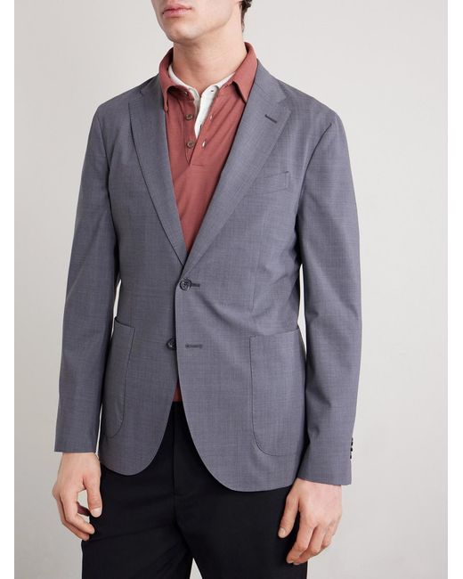 Slowear Blue Wool-blend Suit Jacket for men