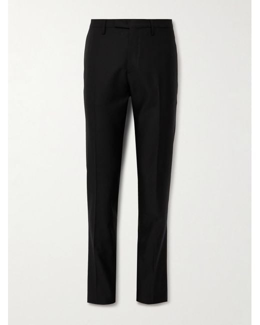 Boglioli Black Slim-fit Virgin Wool-blend Tuxedo Trousers for men