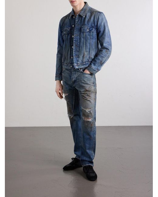 Rick Owens Blue Denim Trucker Jacket for men