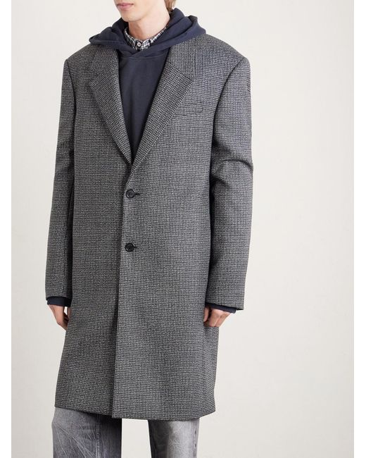 Acne Gray Otam Houndstooth Wool Coat for men
