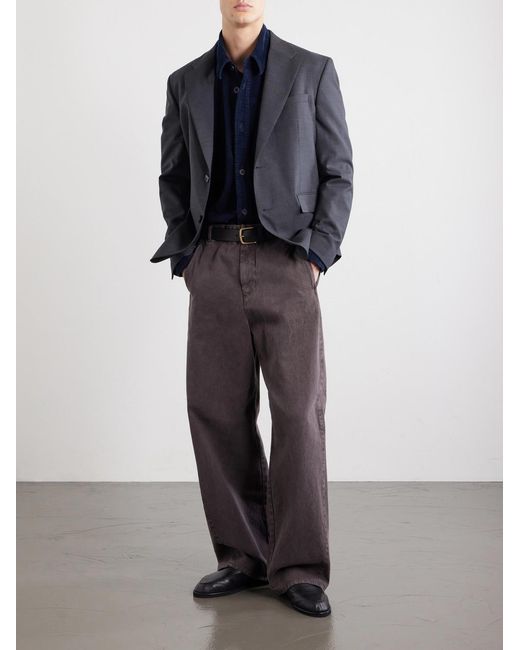A.P.C. Blue Basile Logo-embroidered Cotton-corduroy Shirt for men
