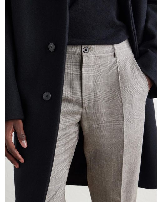 Slowear Gray Tapered Prince Of Wales Checked Wool And Cashmere-Blend Trousers for men