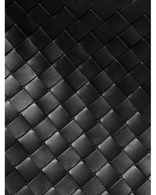 Bottega Veneta Black Intrecciato Leather Shirt Holder for men