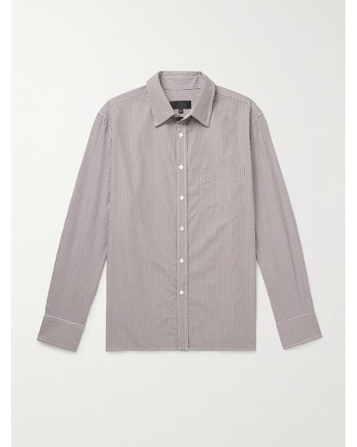 Nili Lotan Gray Finn Striped Cotton-Poplin Shirt for men