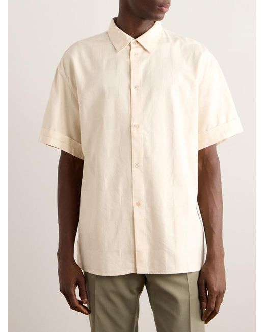 A Kind Of Guise Natural Elio Checked Cotton And Silk-blend Twill Shirt for men