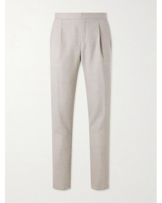 Mr P. Gray Wool Suit Trousers for men