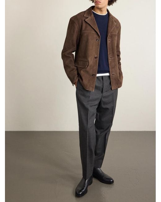 Officine Generale Brown Erickson Suede Jacket for men