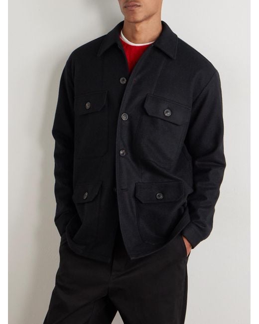 Ghiaia Black Wool-Flannel Jacket for men