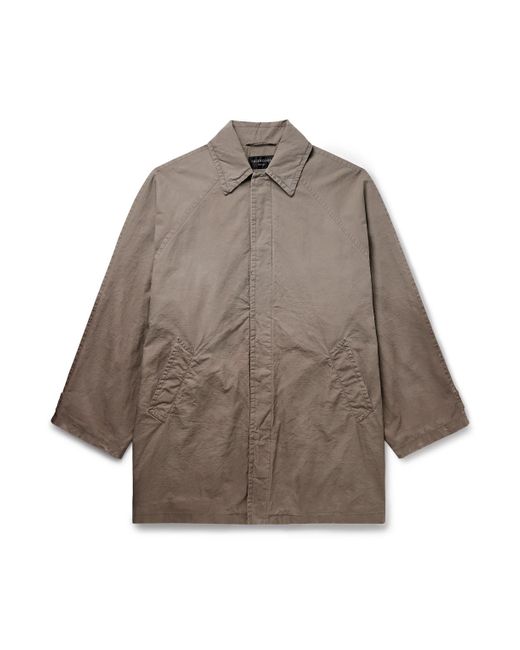Balenciaga Brown Oversized Distressed Cotton-Ripstop Car Coat for men