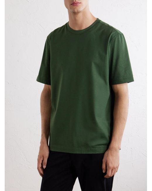 Zegna Green Cotton-Jersey T-Shirt for men