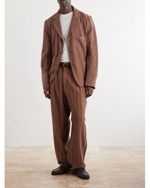 Kardo Brown Somesh Cotton-Jacquard Suit Jacket for men