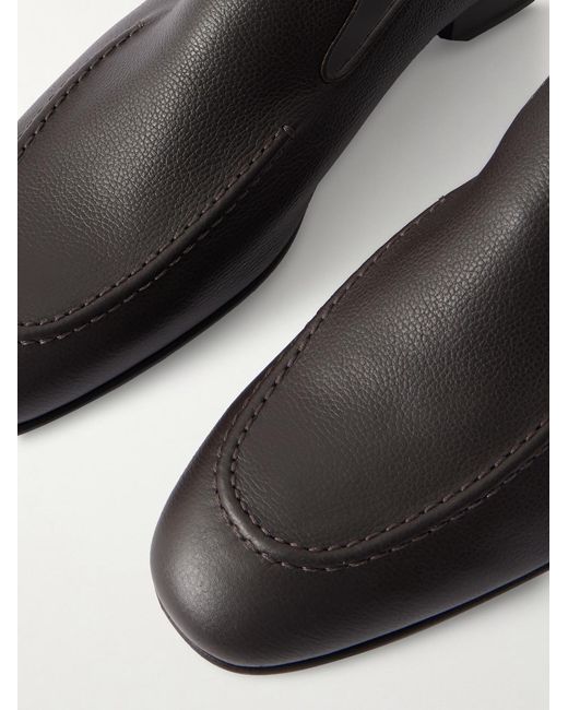 Manolo Blahnik Black Truro Full-grain Leather Loafers for men