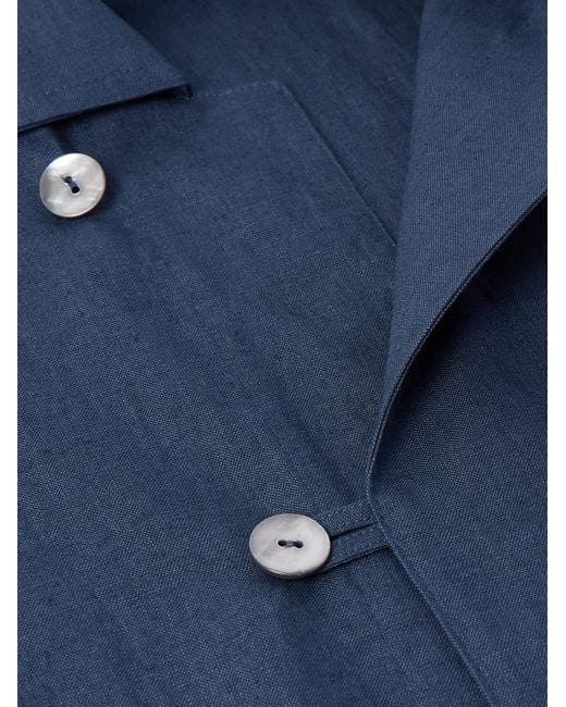 STÒFFA Blue Linen-Twill Jacket for men