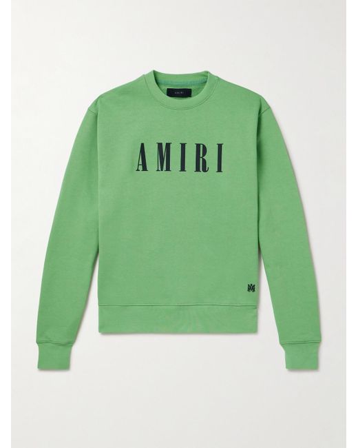 Felpa in jersey di cotone con logo di Amiri in Green da Uomo