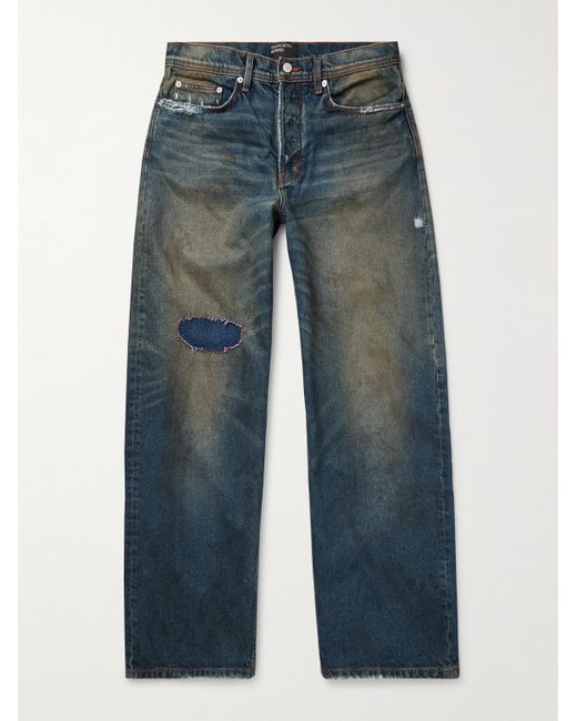 Jeans A Gamba Larga Effetto Consumato Corpse Pose di Enfants Riches Deprimes in Blue da Uomo