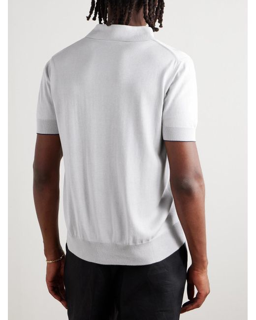 Balmain Polohemd aus einer Seidenmischung mit Logostickerei in White für Herren