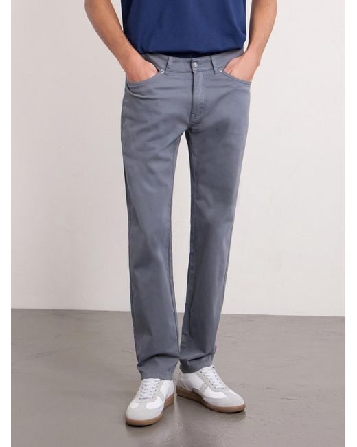 Peter Millar Blue Signature Straight-leg Cotton-blend Sateen Trousers for men