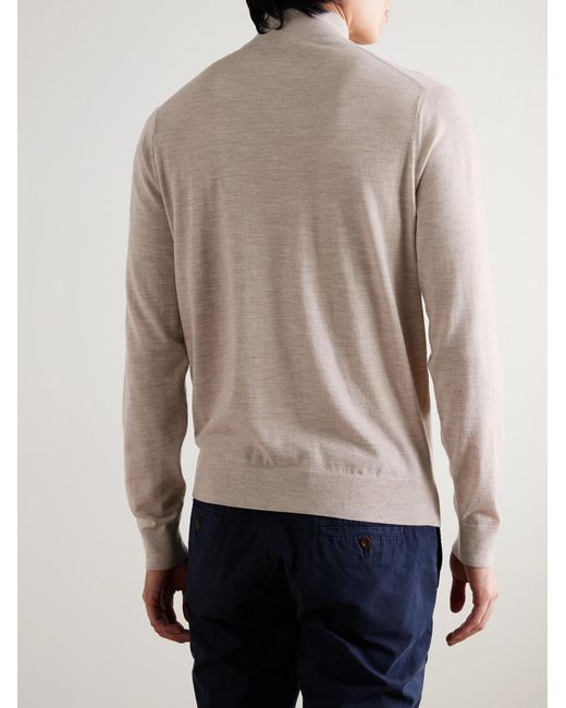 Peter Millar Natural Excursionist Flex Merino Wool-Blend Half-Zip Sweater for men