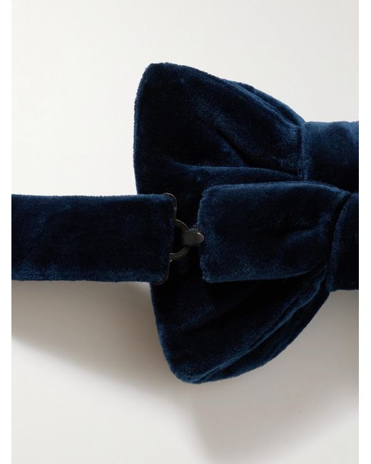 Tom Ford Vorgebundene Fliege aus Baumwollsamt in Blue für Herren