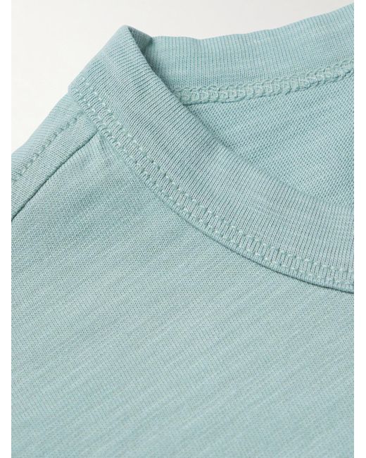 Faherty Brand Blue Sunwashed Organic Cotton-jersey T-shirt for men