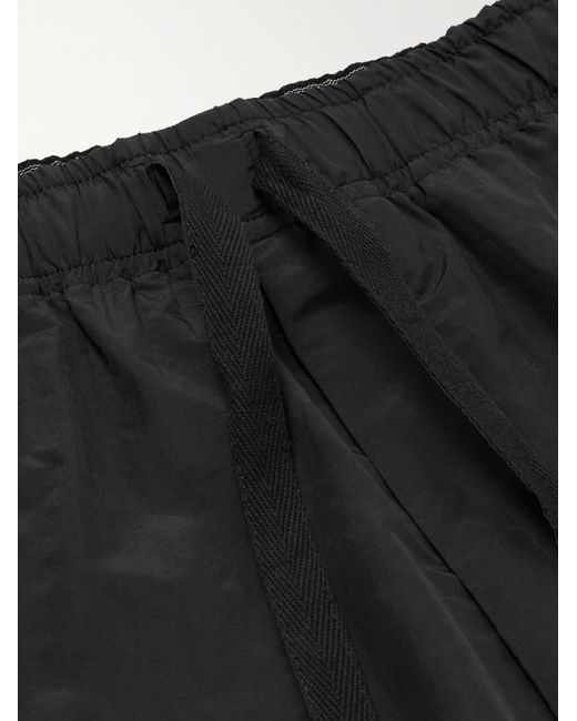 Loewe Black Leather-trimmed Silk-blend Shorts for men