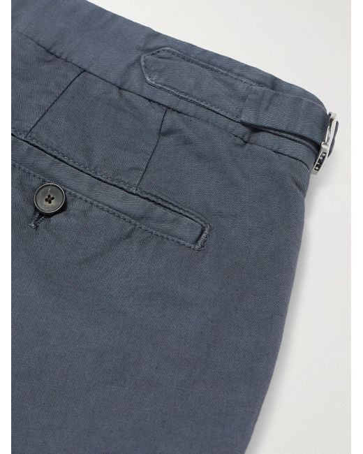 Mr P. Mike gerade geschnittene Hose aus Twill aus einer Baumwoll-Leinenmischung in Blue für Herren