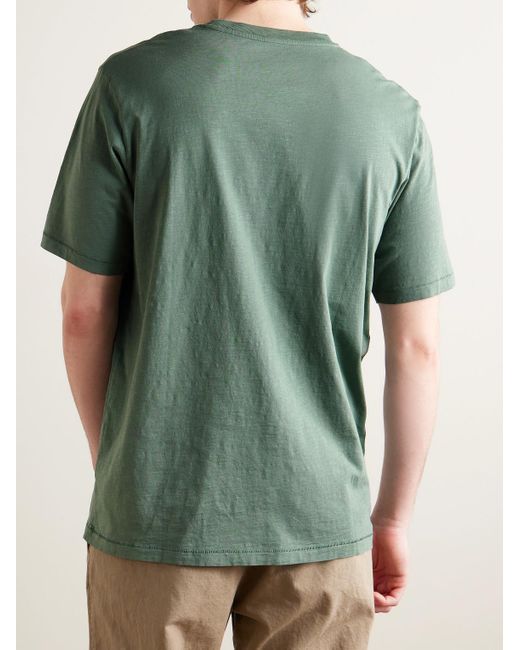 Hartford Green Pocket Garment-dyed Slub Cotton-jersey T-shirt for men