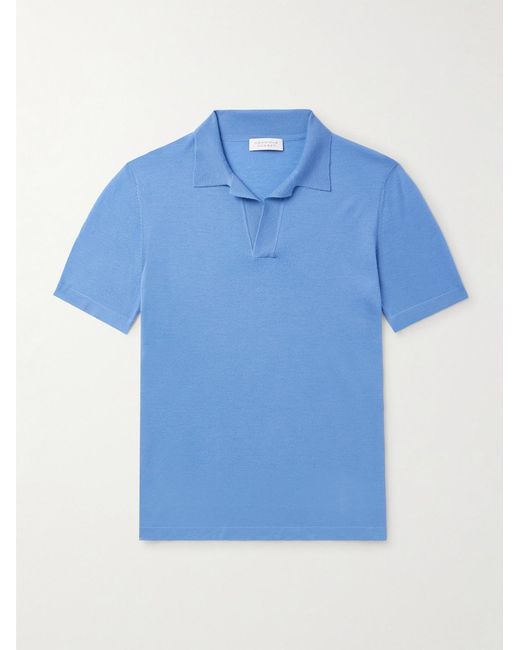 Gabriela Hearst Blue Stendhal Cashmere Polo Shirt for men