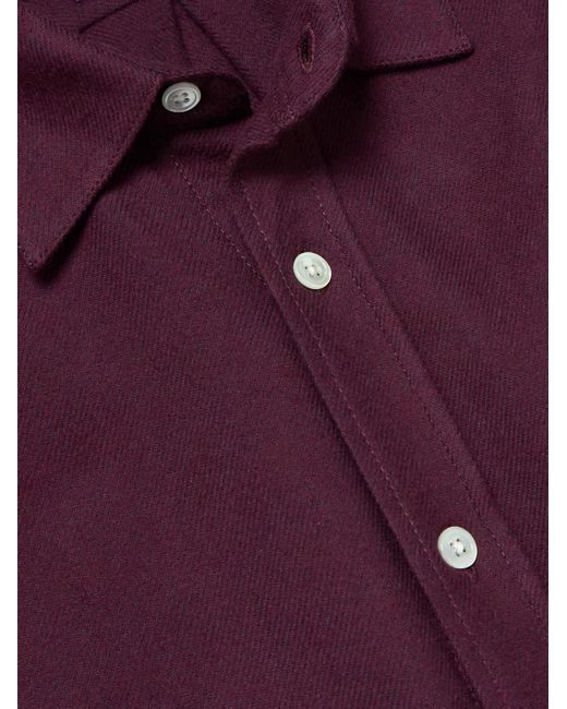 Portuguese Flannel Purple Teca Cotton Shirt for men
