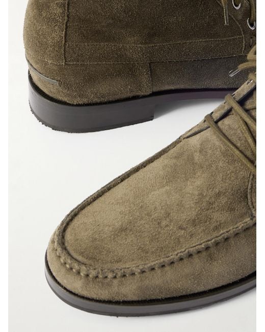 Manolo Blahnik Brown Crosta Rhinebeck Suede Lace-Up Boots for men