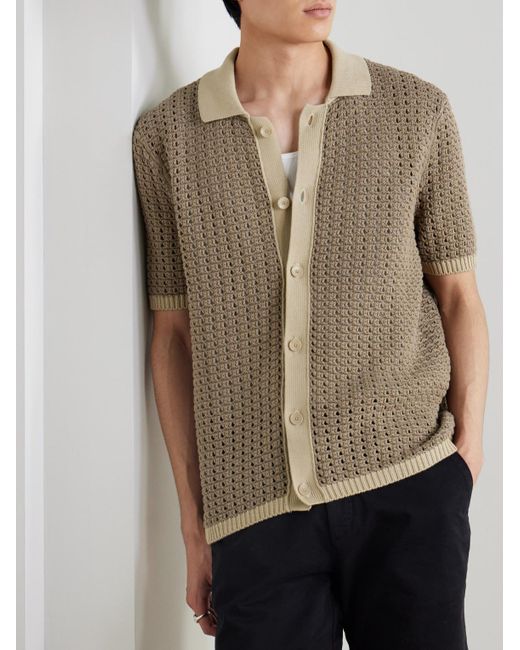 Mr P. Natural Crocheted Organic Cotton Shirt for men