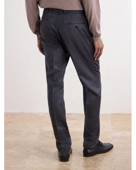 Slowear Gray Straight-Leg Wool-Blend Trousers for men