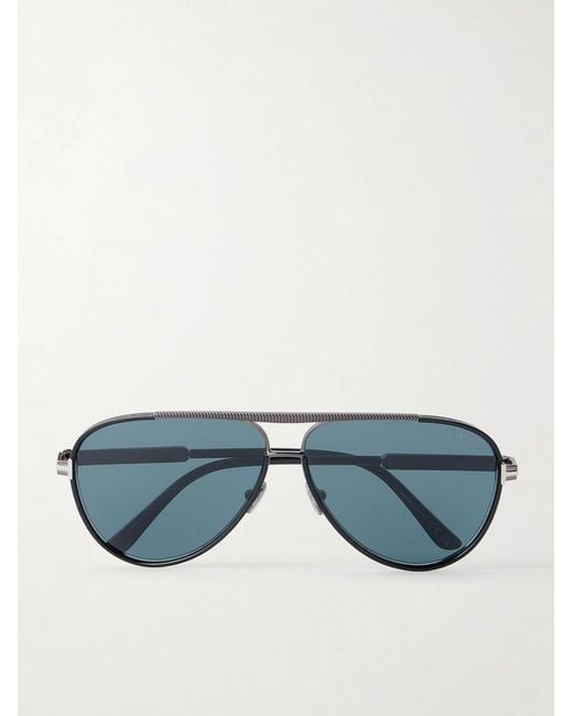 Tom Ford Blue Rupert-02 Aviator-frame Metal Sunglasses for men