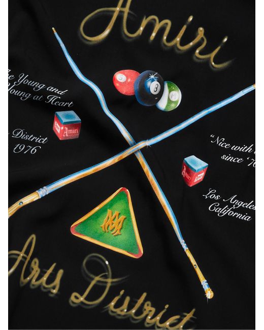 Amiri Black Pool Cue Bowling Shirt for men