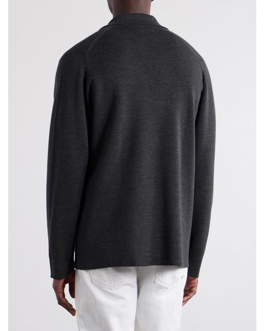 John Smedley Black Narah 2 Merino Wool Blazer for men