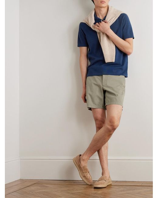Rally Cotton Polo Shirt di Sid Mashburn in Blue da Uomo
