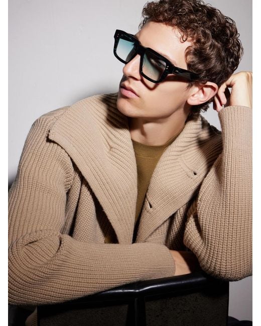 Dita Eyewear Blue Eliux Square-Frame Acetate Sunglasses for men